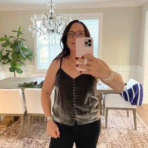 Madewell gray velvet dressy tank